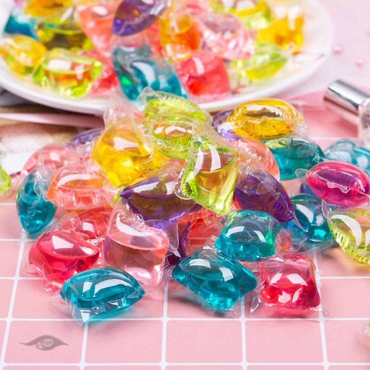 Viên giặt xả quần áo thơm, viên xả vải nội địa trung 3 trong 1