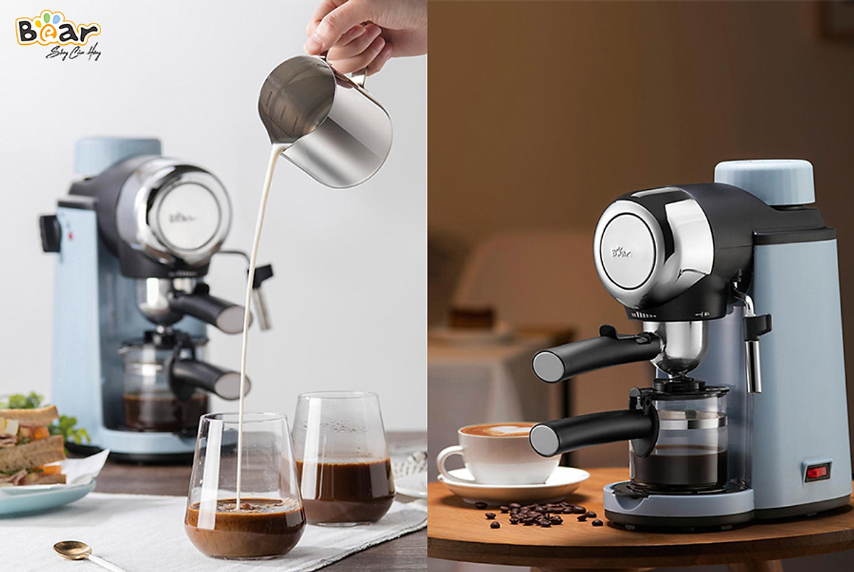 Máy Pha Cà Phê Bear KFJ-A02N1 Pha Nespresso, Americano, Cappuccino Tạo Bọt Sữa Dễ Dàng Có Tạo Bọt Sữa Dung Tích 240 ML Công Suất 800 W - Hàng Chính Hãng