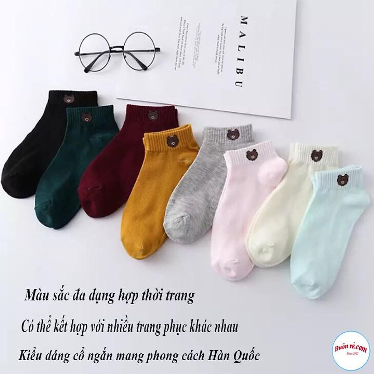 Set 10 Tất Gấu Brown Nữ Cổ Ngắn Free Size 00925