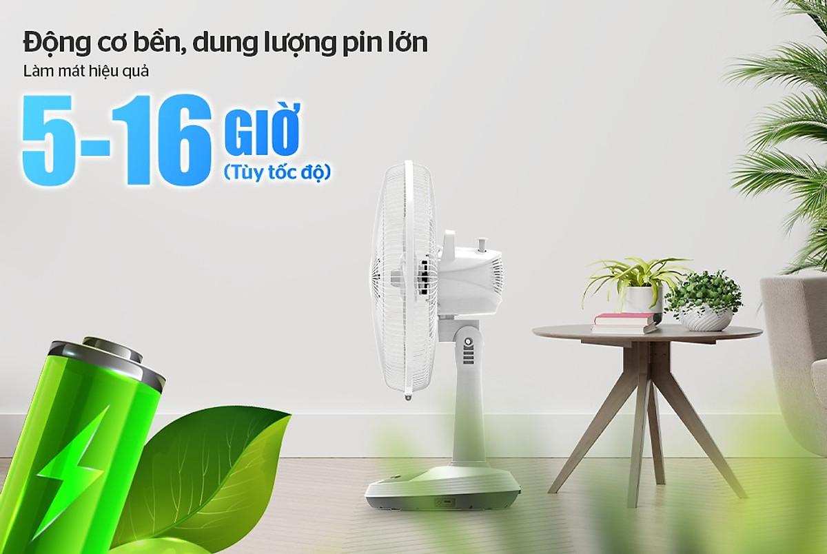 Quạt tích điện Sunhouse SHD7228, Quạt sạc điện SHD7223, SHD7116, SHD7115, Hàng chính hãng, Bảo hành 12 tháng