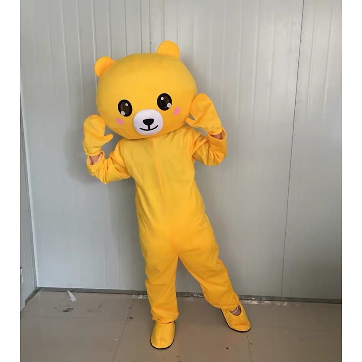 Mascot gấu lầy - Màu vàng - Bộ đồ gấu hoá trang bán kẹo - Bộ đồ ...