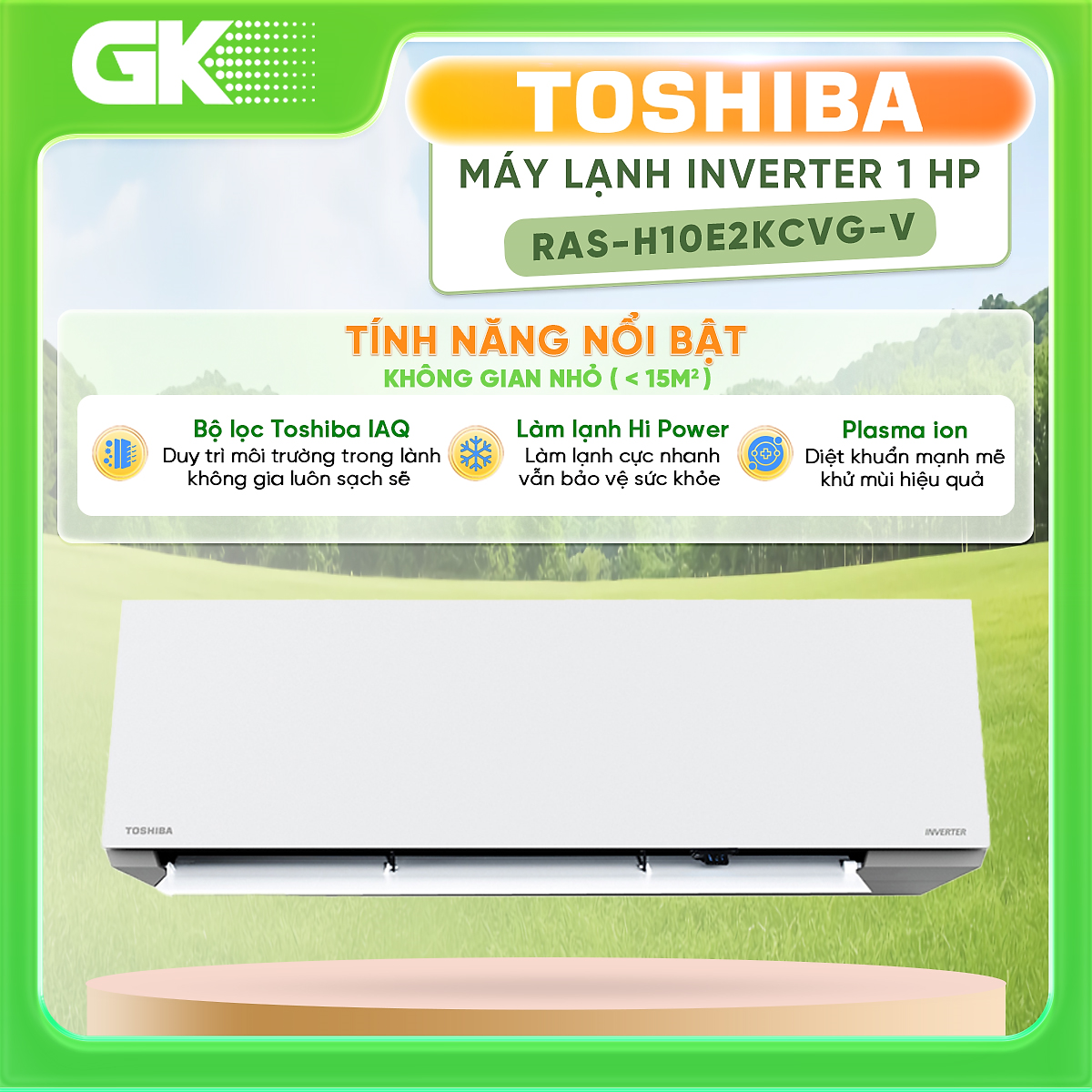 Máy lạnh Toshiba Inverter 1 HP RAS-H10E2KCVG-V Mới 2021 - Hàng chính hãng ( chỉ giao HCM )