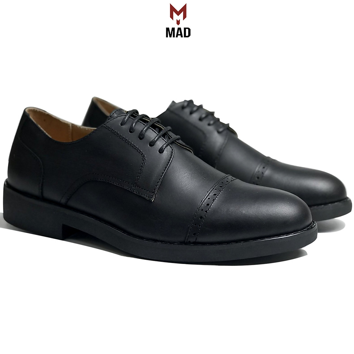 Mua Giày tây nam công sở Derby Captoe MAD Shoes cao cấp thời trang bụi giá  rẻ nhất Hà Nội tăng chiều cao 4cm - đen - 38 tại MAD Shoes