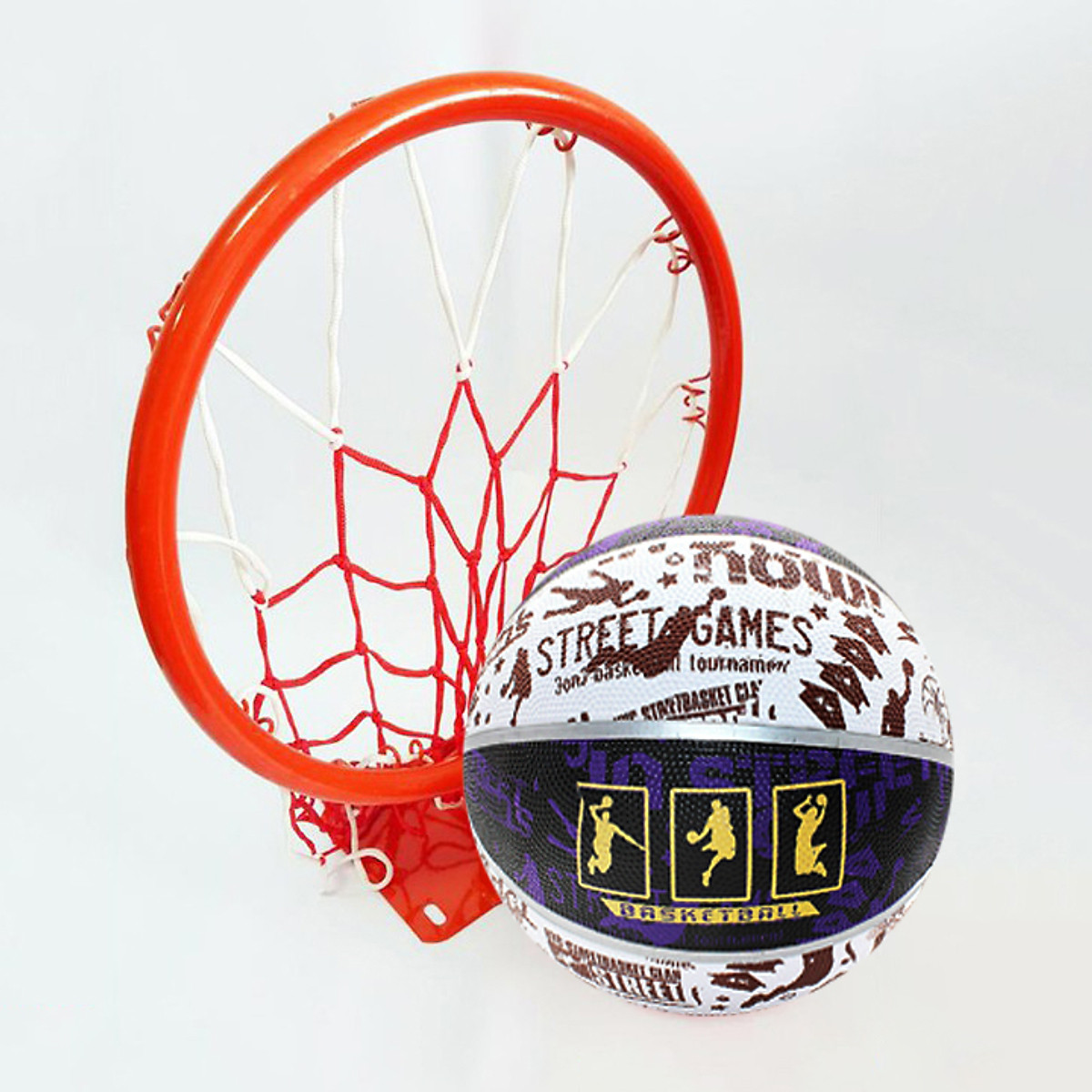 Bộ vành rổ bóng rổ - Tặng kèm bóng rổ, lưới rổ - Vành bóng rổ