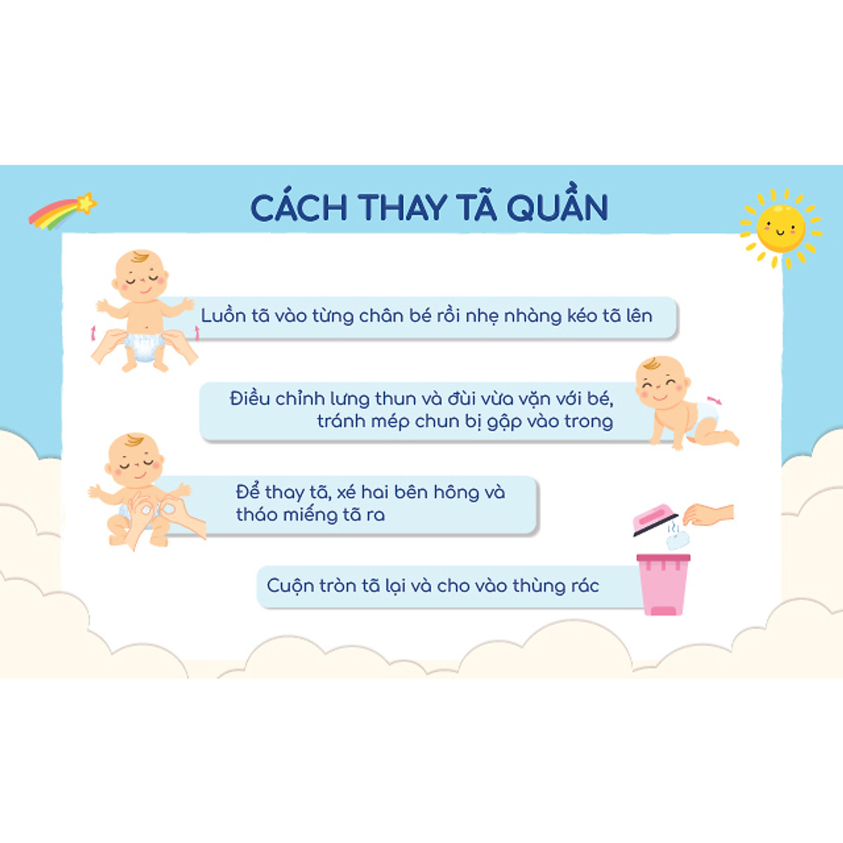 Tã/bỉm quần Merries size M - 52 miếng (dành cho bé từ 6 - 11kg)