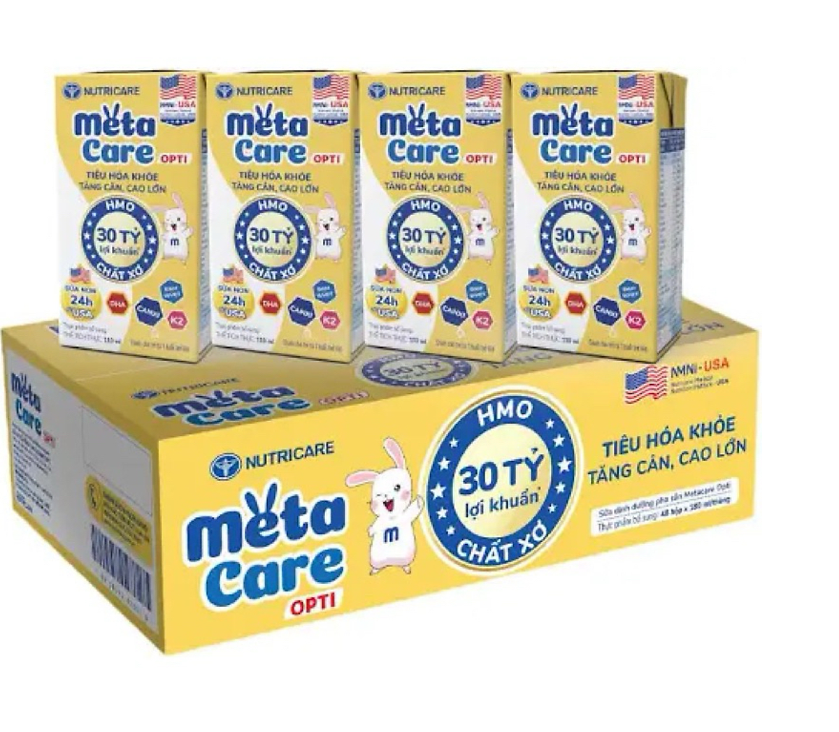 Thùng sữa nước pha sẵn Nutricare Metacare - phát triển toàn diện cho trẻ từ 1 tuổi (180ml x 48 hộp)