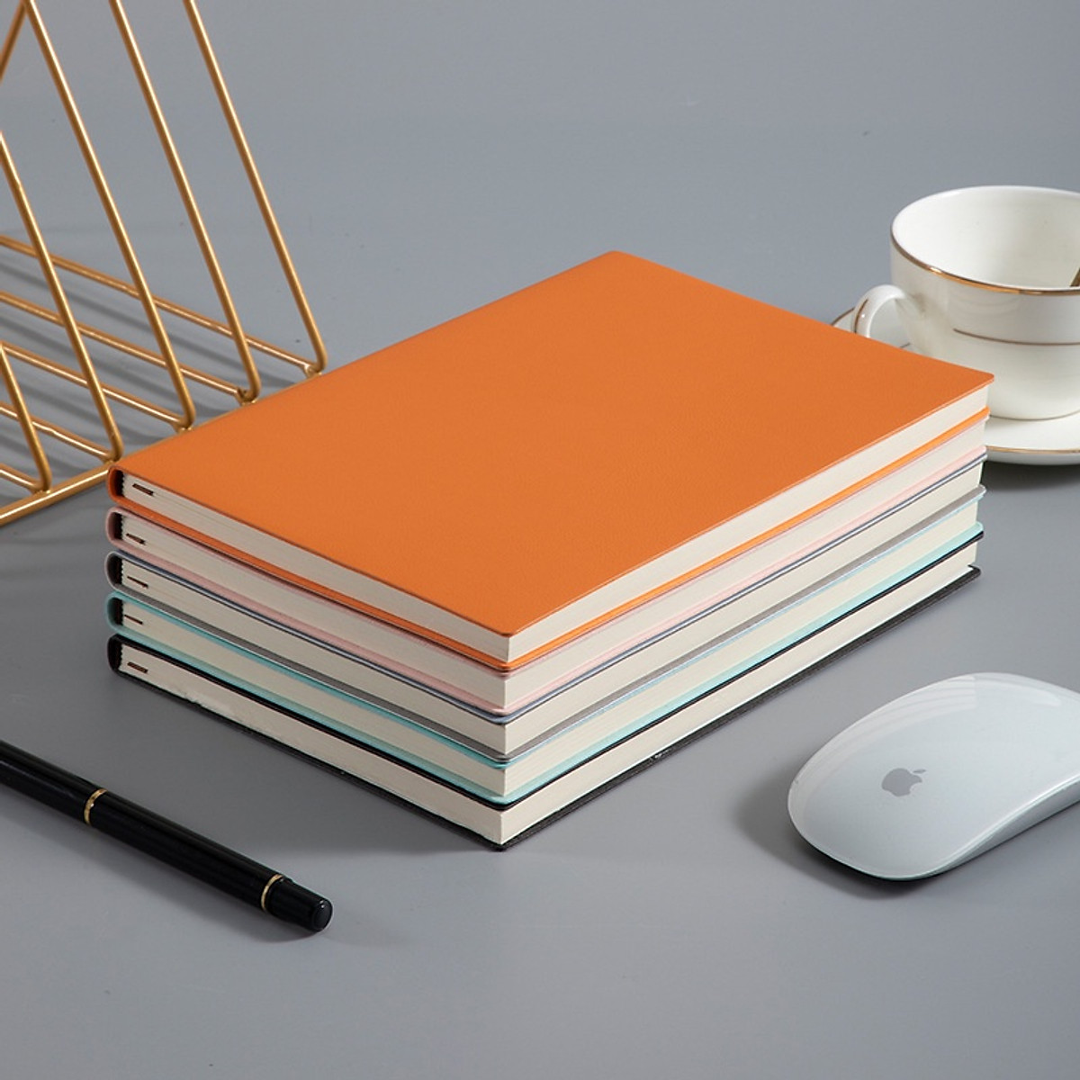 Sổ tay da PU trơn màu A5 ghi chép 80gsm 160 trang quà tặng hội nghị - B108