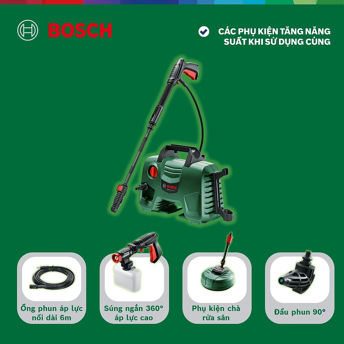 Máy Phun Xịt Rửa Áp Lực Cao Bosch Easyaquatak 110 1300W 06008A7FK0