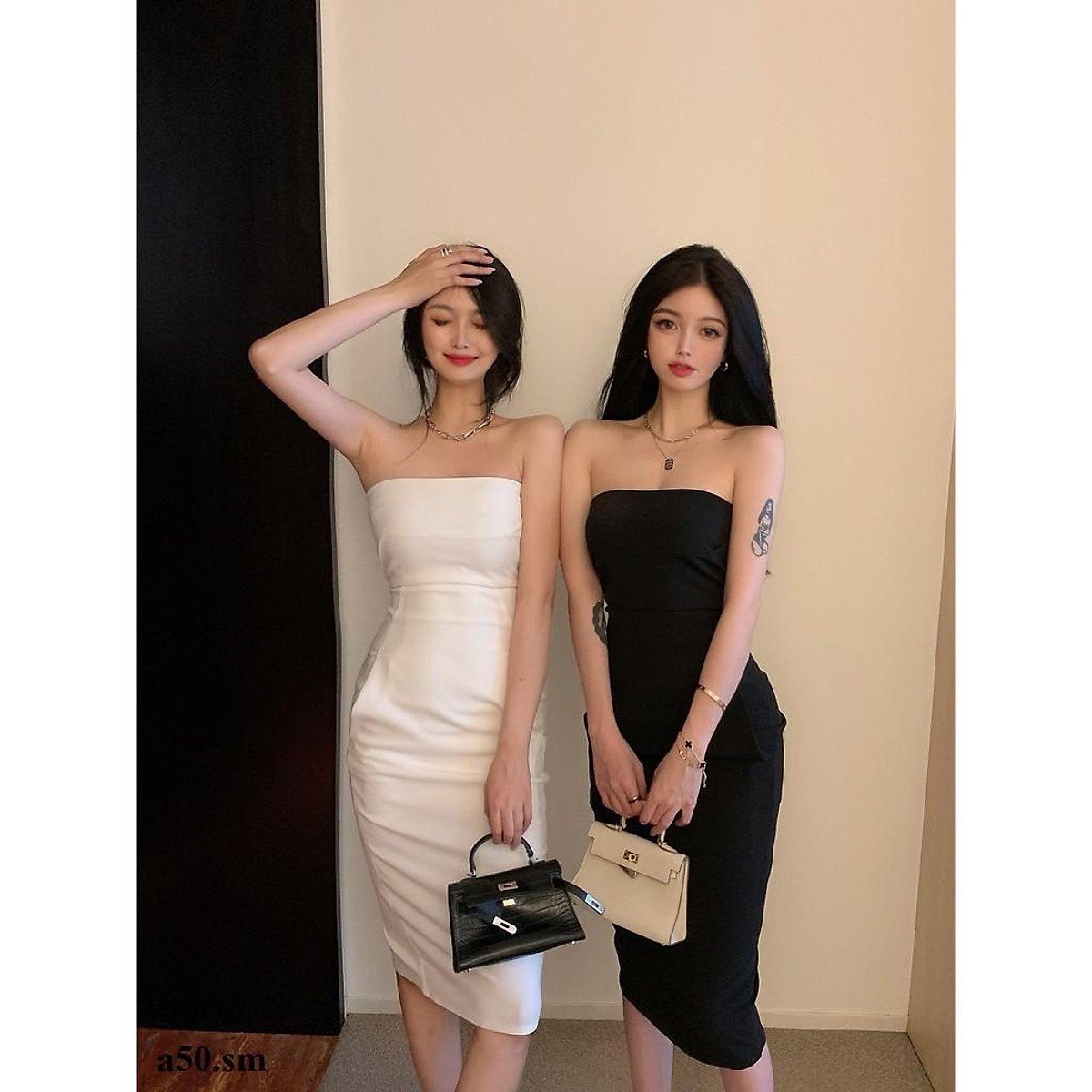 Váy cúp ngực dáng dài ly eo