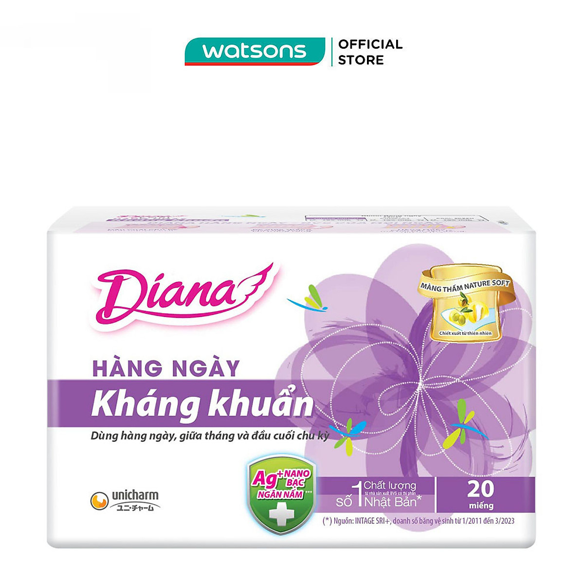 Băng Vệ Sinh Diana Hàng Ngày Sensi Kháng Khuẩn 20Miếng