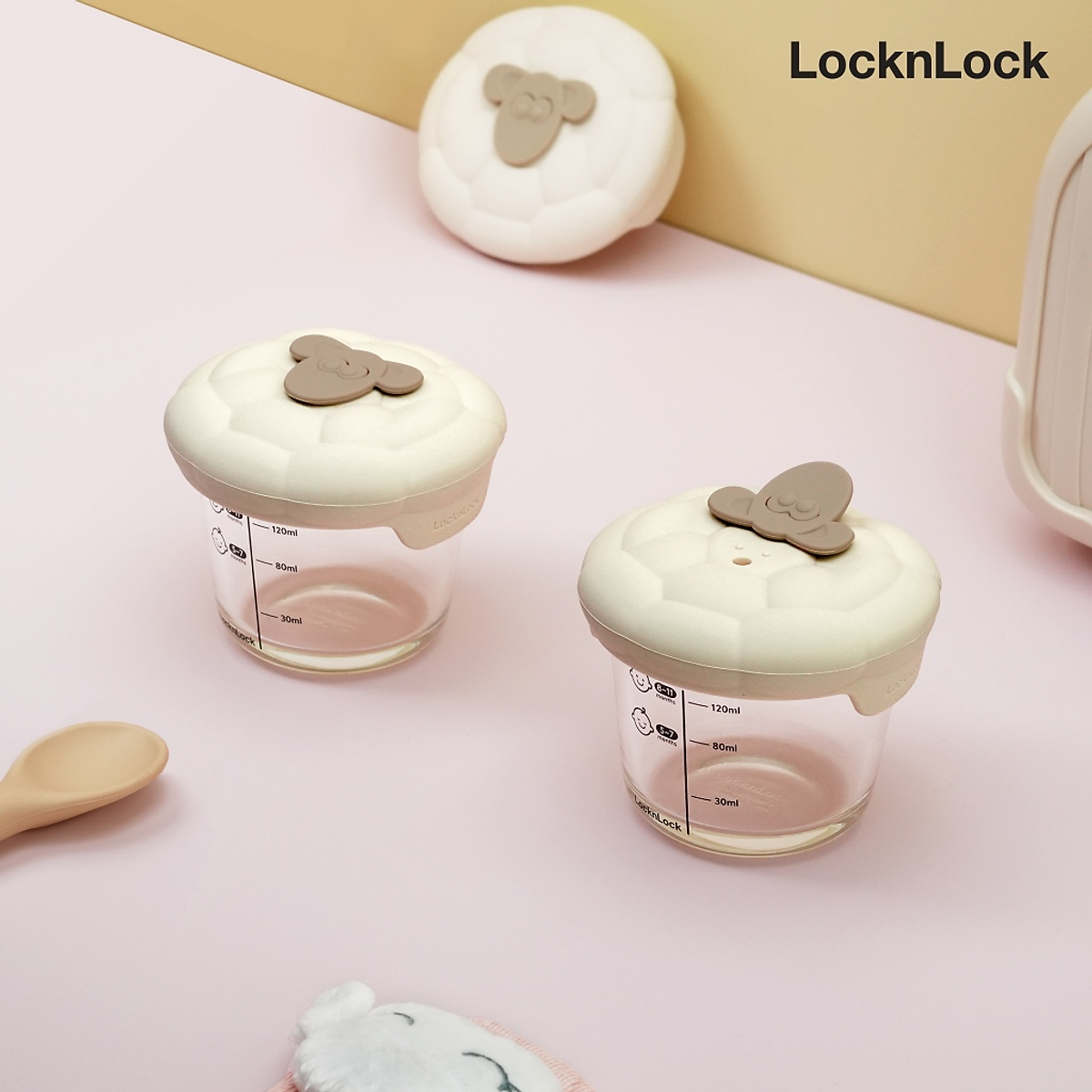 Mua Hộp thủy tinh kèm nắp silicone cho bé Baby Food LocknLock LNG058S2IVY -  Dung tích 150ml x2 tại Tiki Trading | Tiki