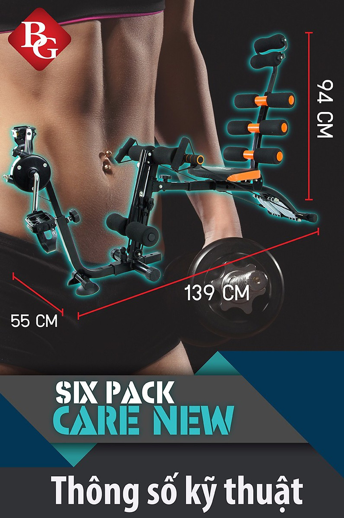 Máy Tập Cơ Bụng Đa Năng Cải Tiến New Six Pack Care KM2018 (hàng nhập khẩu)