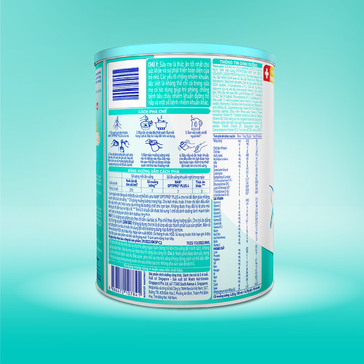 Bộ 3 lon Sữa bột NAN OPTIPRO PLUS 4 Nestle Bé 2-6 tuổi 800g/lon Giúp tiêu hóa tốt