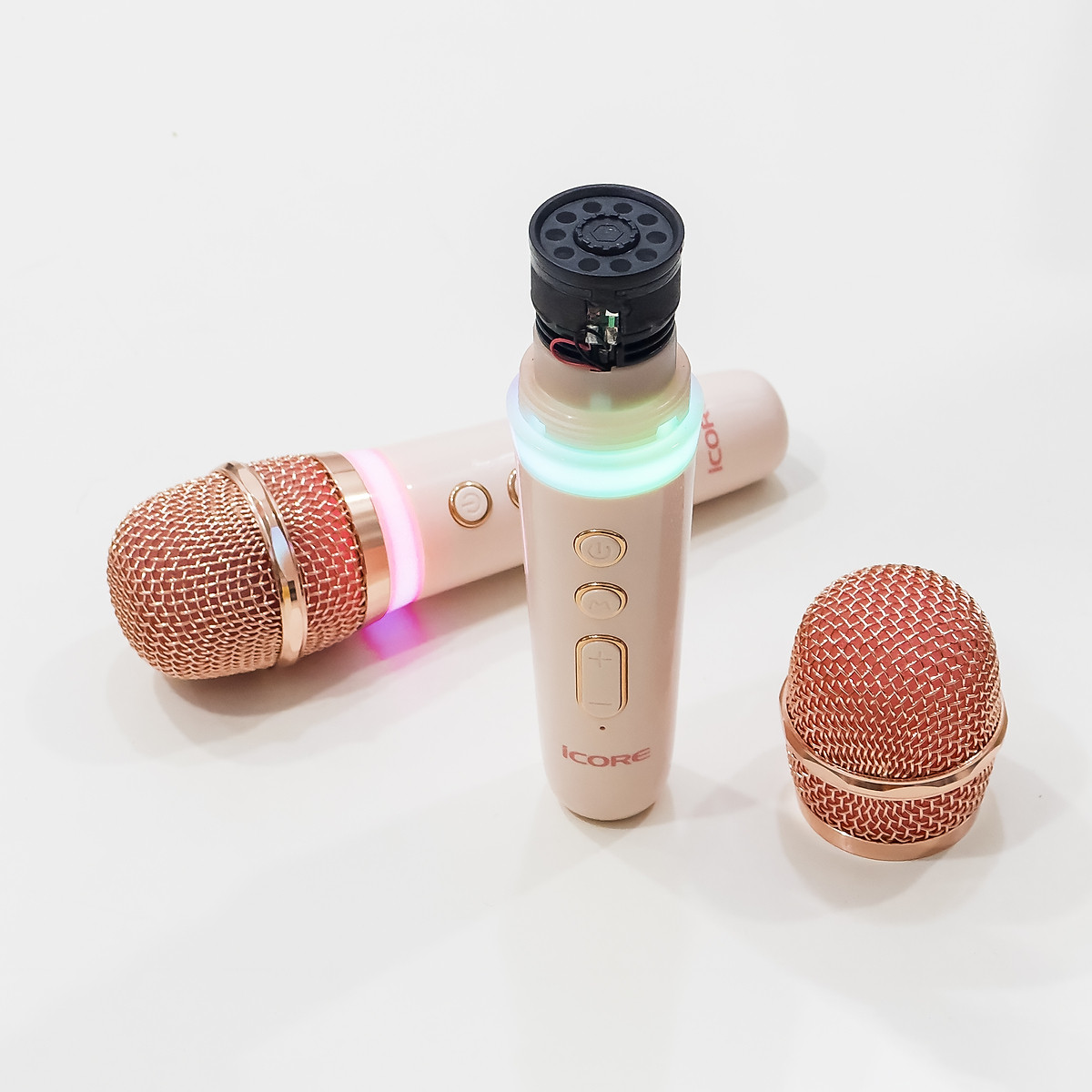Bộ Loa Karaoke Mini Cổ Điển Bluetooth iCore VSM99 Kèm 02 Micro - Hàng chính hãng