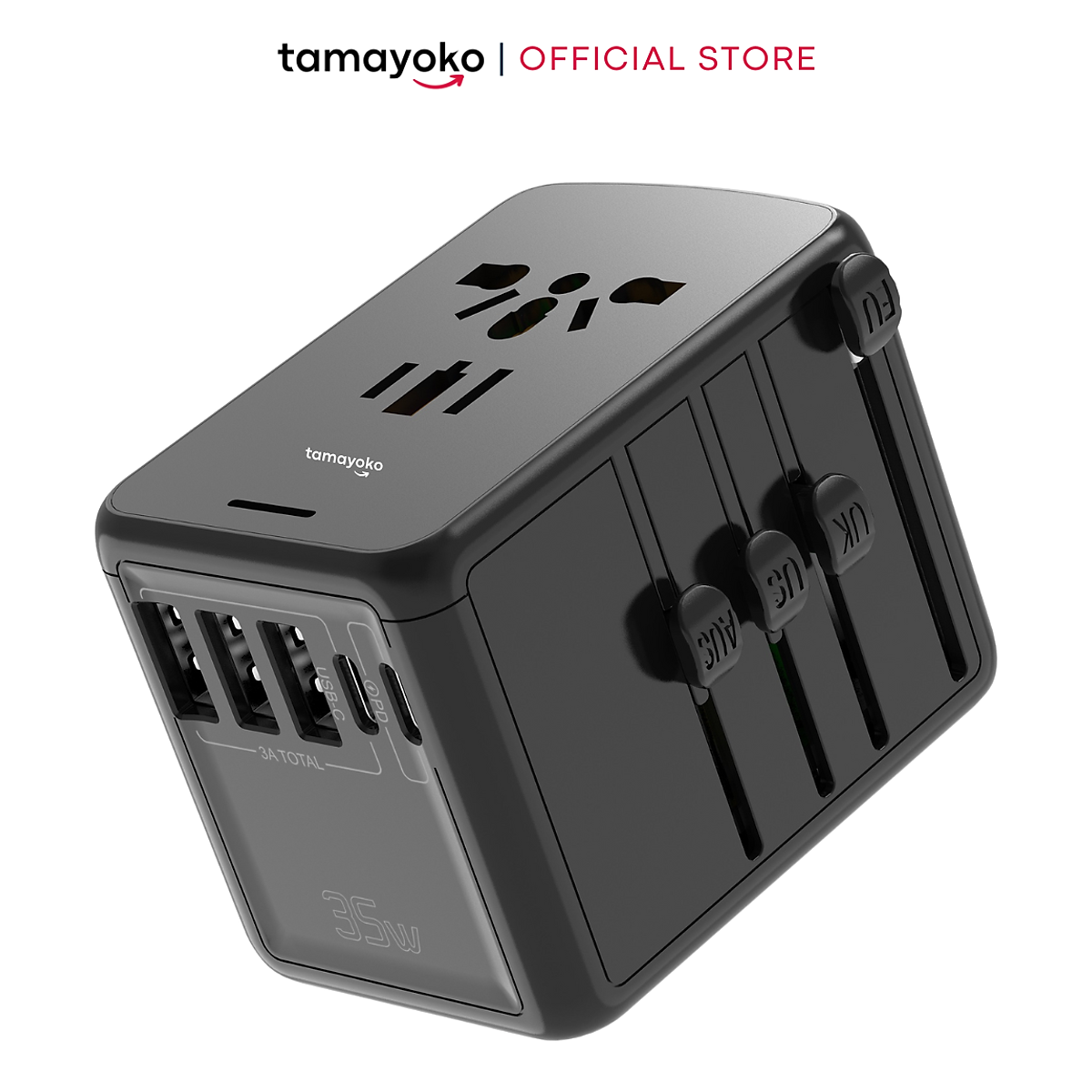 Ổ Cắm Điện Đa Năng Du Lịch Quốc Tế Tamayoko 5 Cổng Type-C & USB Cắm Tải 2000W
