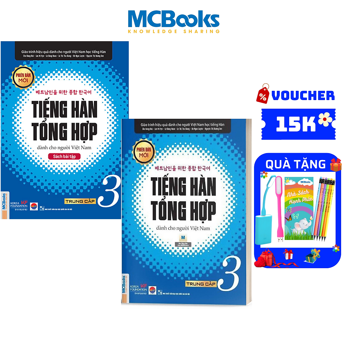 Trọn bộ tiếng hàn tổng trung cấp 3(SGK và SBT) Phiên bản trắng đen