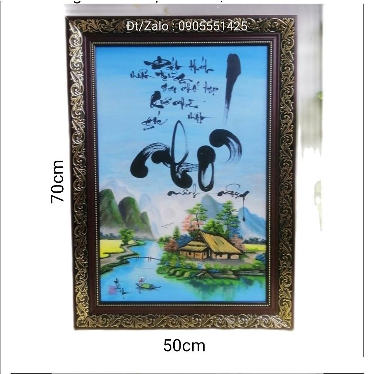 Tranh vẽ tay quê hương Quà tặng tân giakhai trương Quà tặng cha mẹông