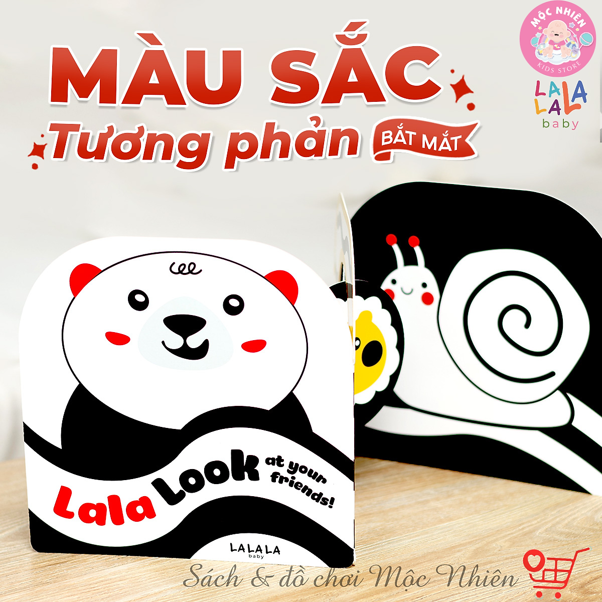 Sách âm thanh Lalalook đồ chơi kích thích thị giác não bộ phát triển cho bé sơ sinh Lalala baby