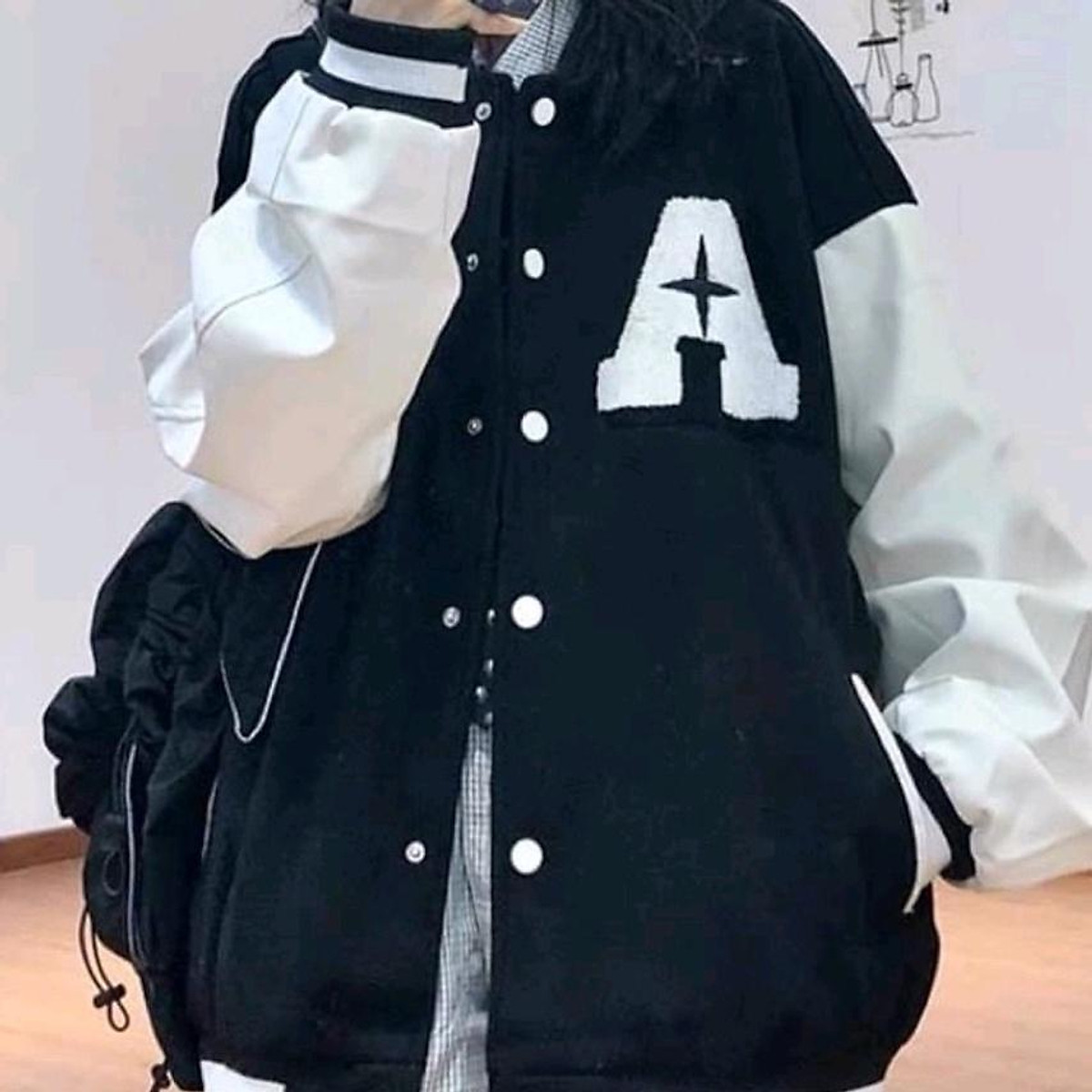 Áo Bomber Chữ A Tay Trơn