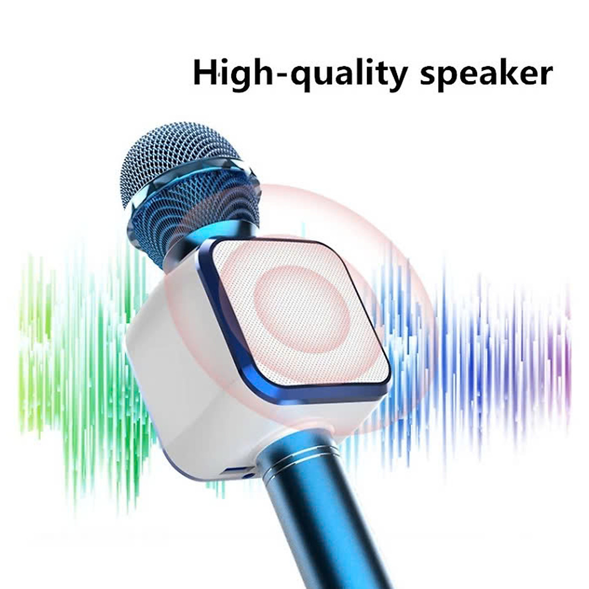 Micro Karaoke Bluetooth kèm loa kết nối điện thoại, máy tính bảng Hát Không Dây, Nghe Nhạc, Hỗ Trợ Kết Nối Thẻ Nhớ, USB Pin sạc - Hàng Chính Hãng