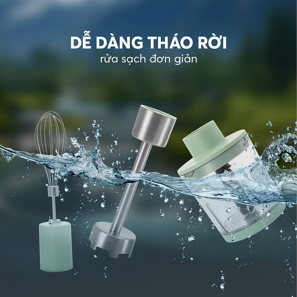 Máy xay cầm tay Elmich BLE-8666, công suất 1000W, thiết kế cầm tay dễ sử dụng, lưỡi dao bằng thép không gỉ siêu bền, đảm bảo an toàn tuyệt đối cho sức khỏe - Hàng chính hãng