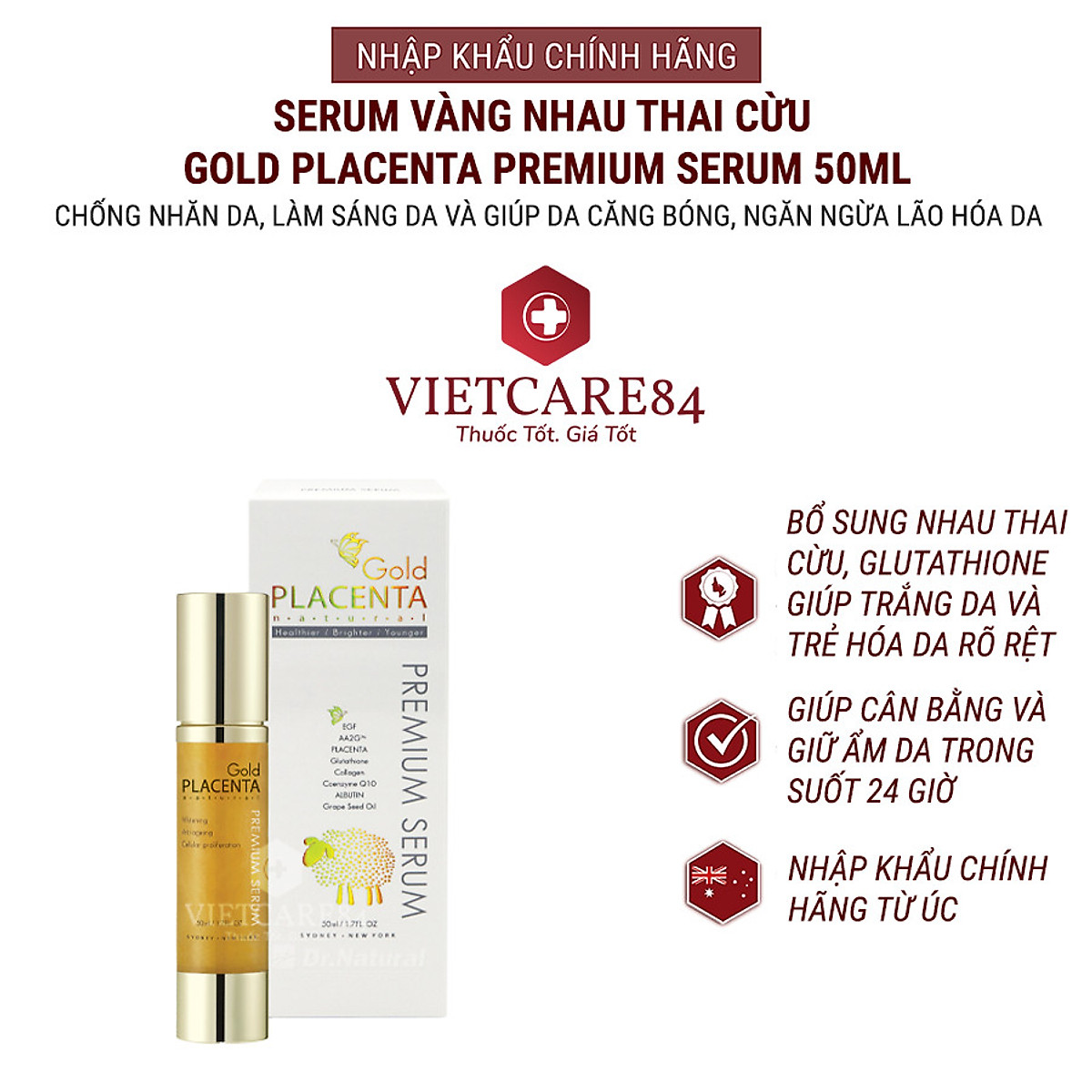SERUM VÀNG Dr. Natural Astragrace Gold Placenta Premium nhập khẩu ...