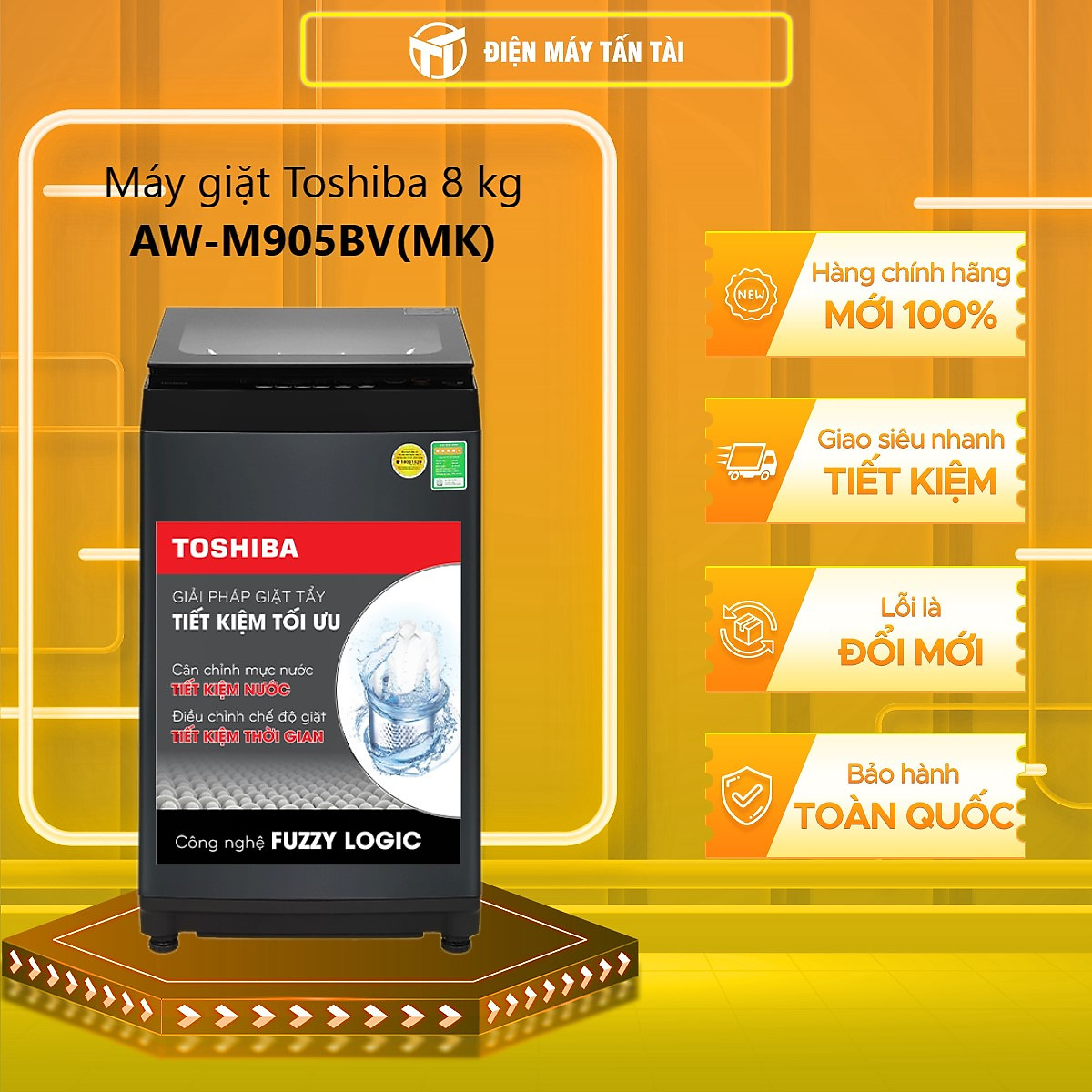 Máy giặt Toshiba 8 kg AW-M905BV(MK) - Chỉ giao HCM