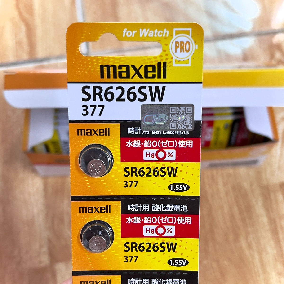 Pin Maxell Silver Oxide 1.55V SR626SW 377