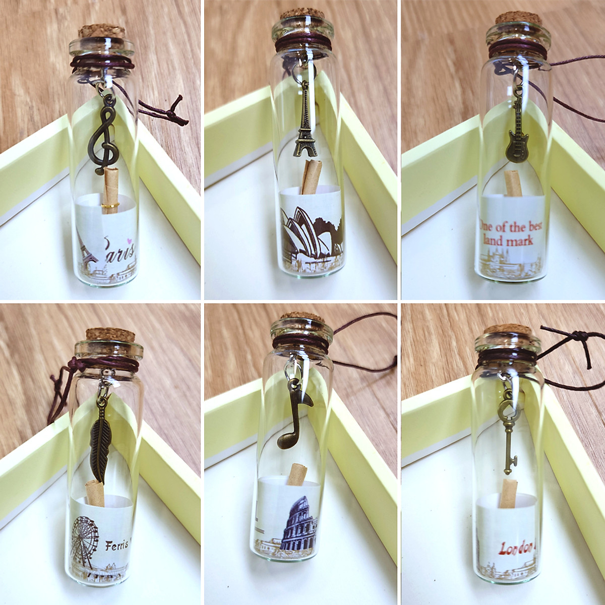 Combo 6 Lọ Điều Ước Thuỷ Tinh Phong Cách Cổ Điển Retro Trang Trí Quà Tặng Ý Nghĩa