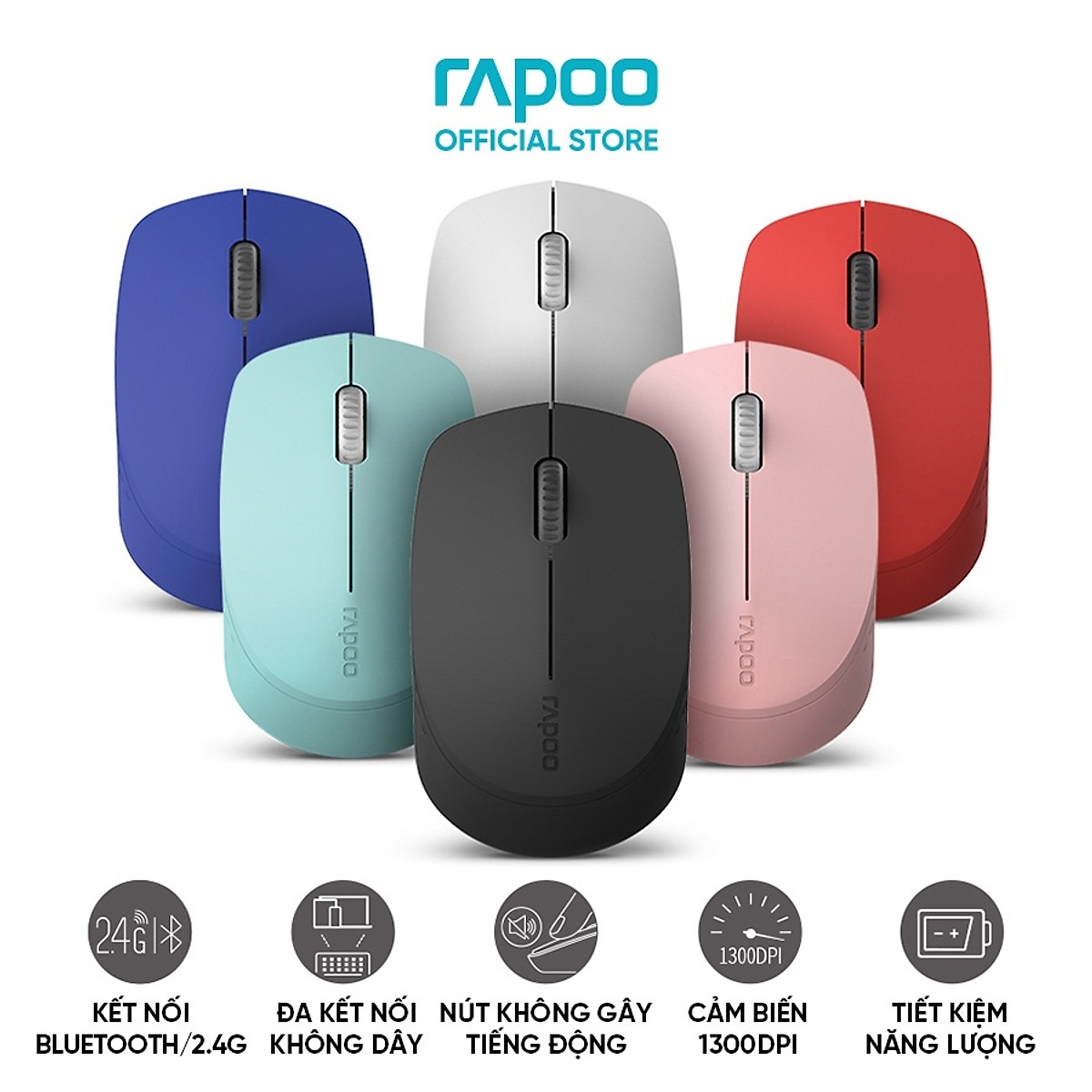 Chuột Không Dây Silent Wireless Và Bluetooth RAPOO M100 - Hàng Chính Hãng