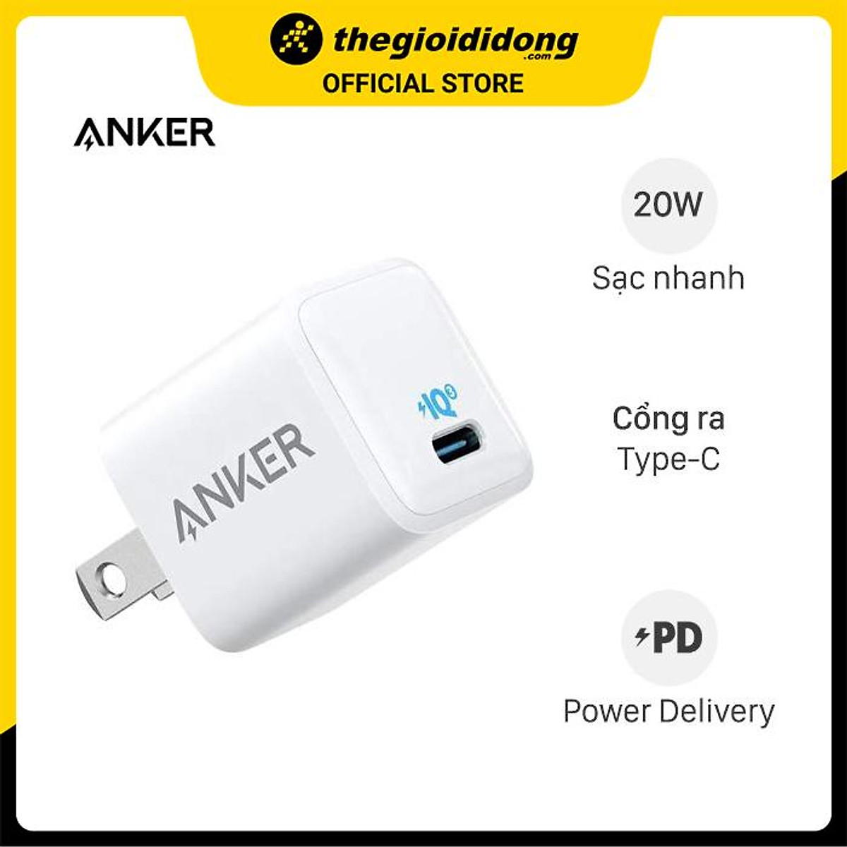 Củ sạc Anker 1C1A/20W Trắng (White ...