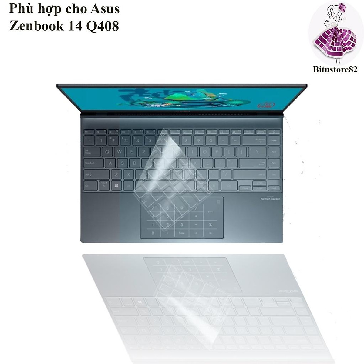 Ốp silicon phủ bàn phím dành cho laptop Asus ZenBook 14 Q408 Miếng