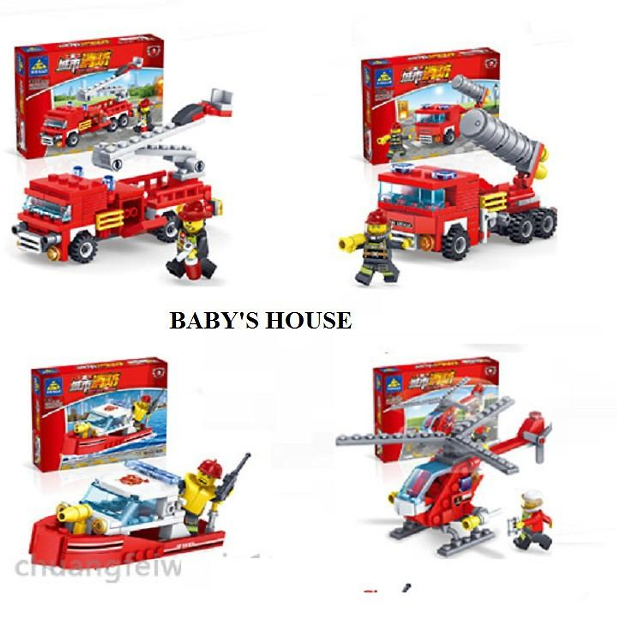 Bộ đồ chơi lắp ráp xếp hình Kazzi các phương tiện xe cứu hỏa