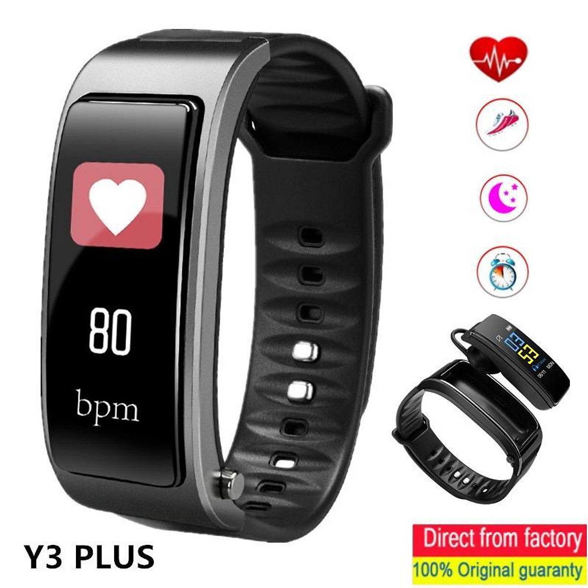 Đồng hồ thông minh 2 trong 1 có kết nối bluetooth , theo dõi sức khỏe