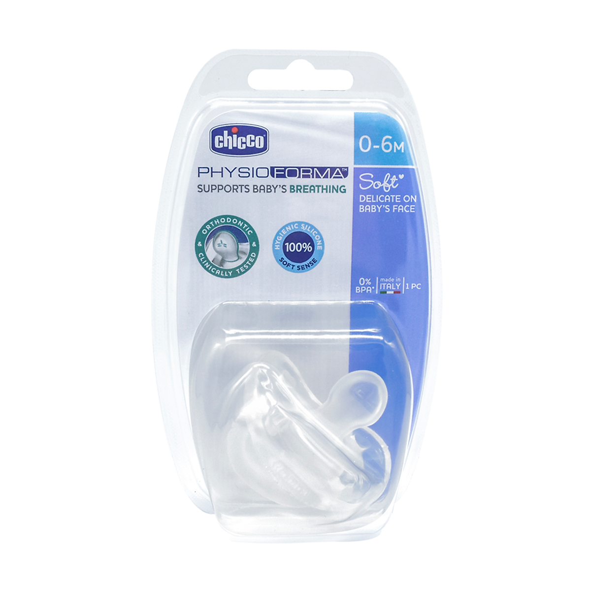 Ty ngậm silicone Chicco Physio Soft