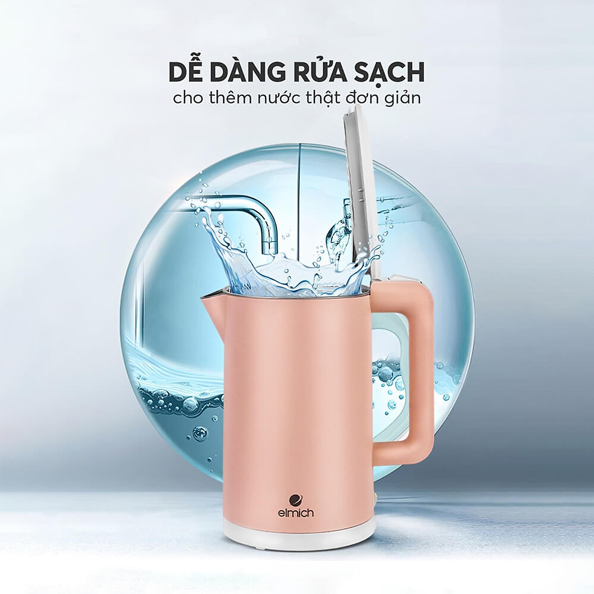 Ấm đun nước siêu tốc Elmich 1,7L KEE 1774 P - Hàng chính hãng