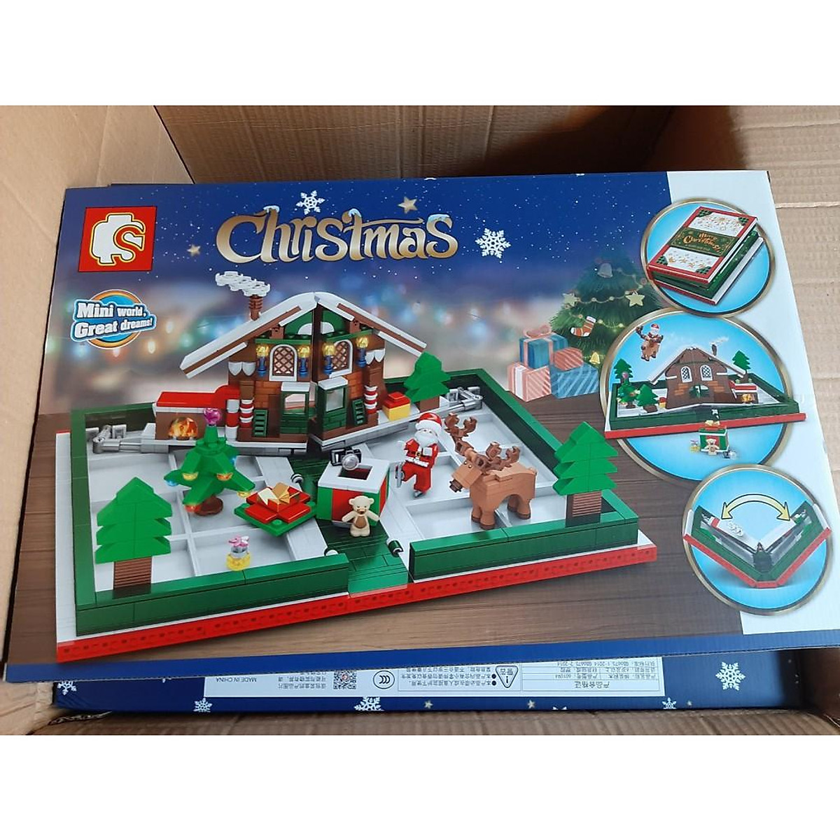 (CÓ SẴN) Lắp ghép Mô hình Merry Christmas sembo 601094 book ngôi nhà