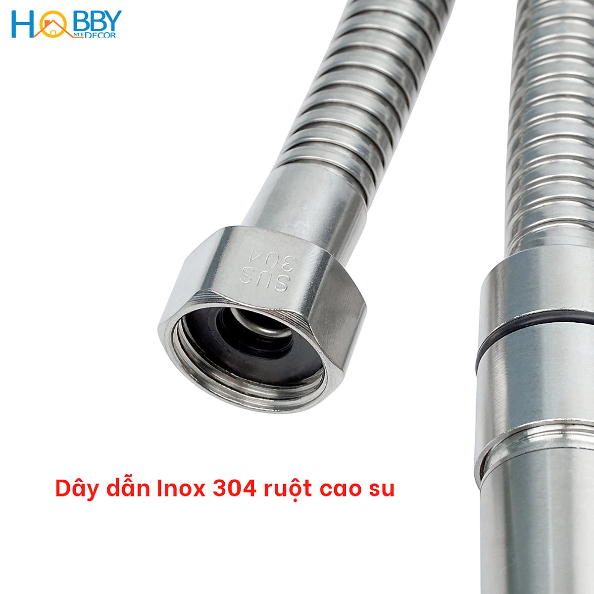 Vòi hoa sen cầm tay tăng áp và dây sen inox 304 Hobby Home Decor BST2