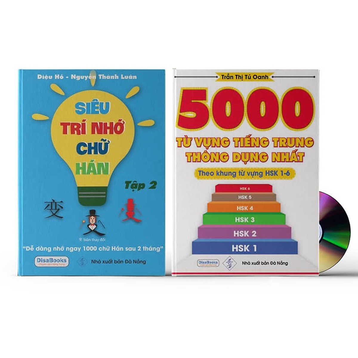 Sách- Combo 2 sách 5000 từ vựng tiếng Trung thông dụng nhất theo khung HSK từ HSK1 đến HSK6+ Siêu trí nhớ chữ hán Tập 2 (nhớ nhanh 1000 chữ Hán trong 2 tháng)+DVD tài liệu