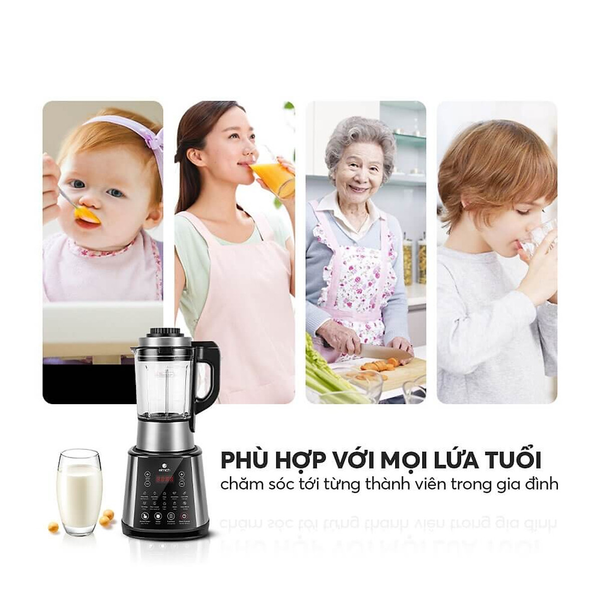 Máy làm sữa hạt Elmich CBE3902 mẫu mới 2023 điều khiển cảm ứng - Hàng chính hãng