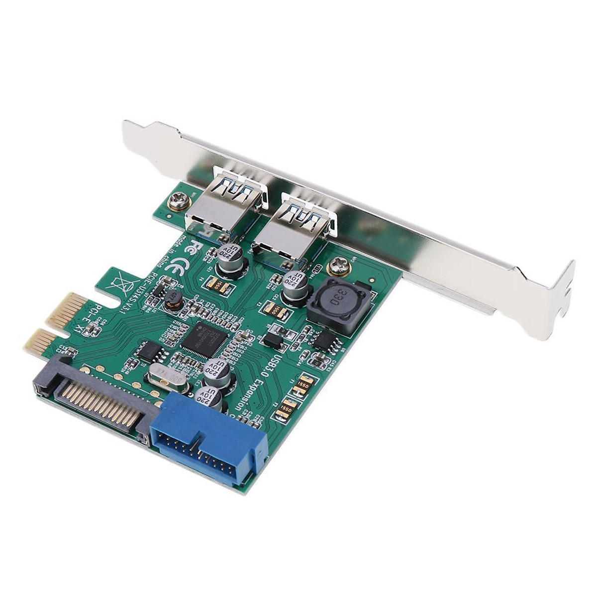 PCIE Express to 2 Ports USB 3.0 Controller Card Adapter Hub Super Speed