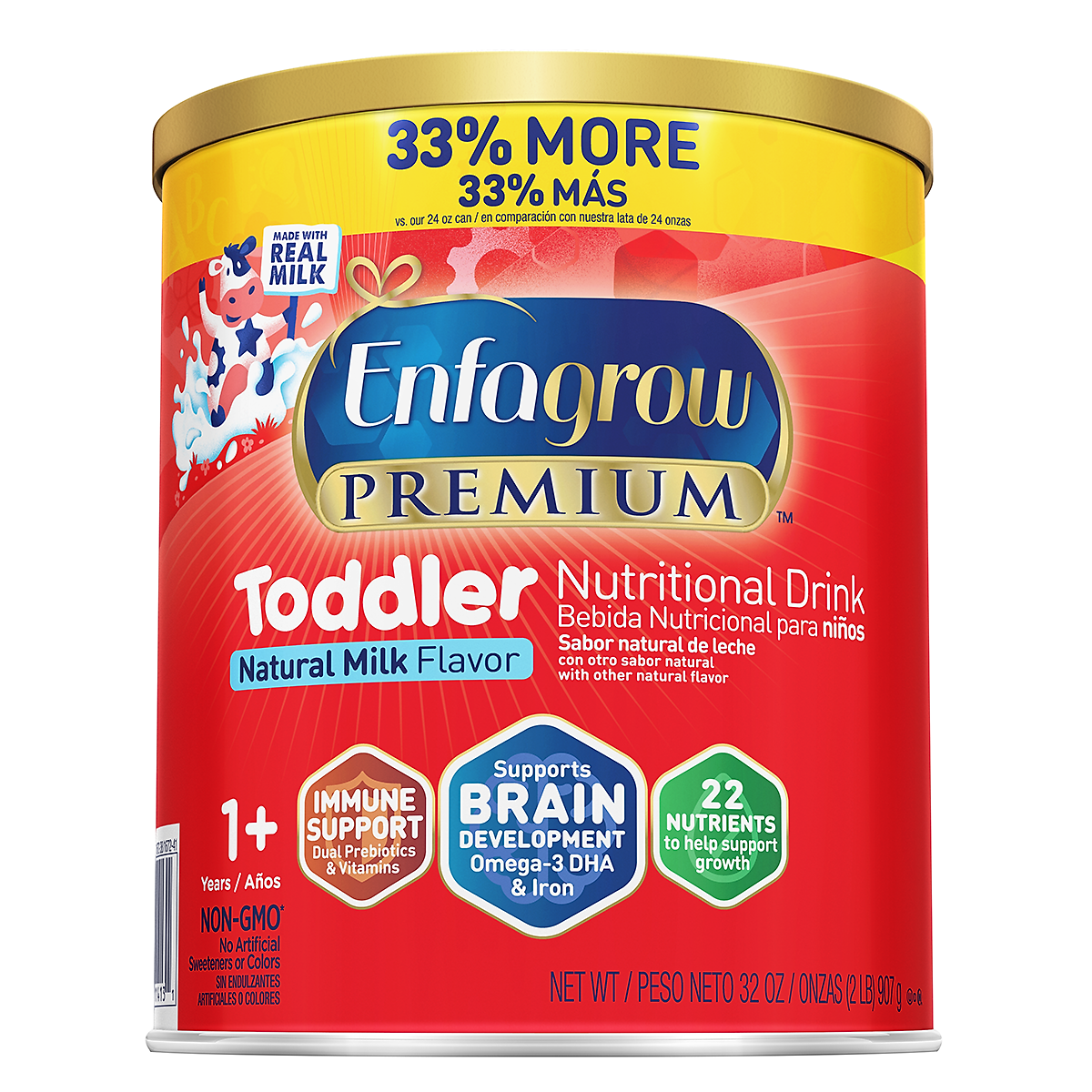 Sữa Bột Enfagrow Premium Toddler Hương Sữa Tự Nhiên cho trẻ trên 1 tuổi (907g)