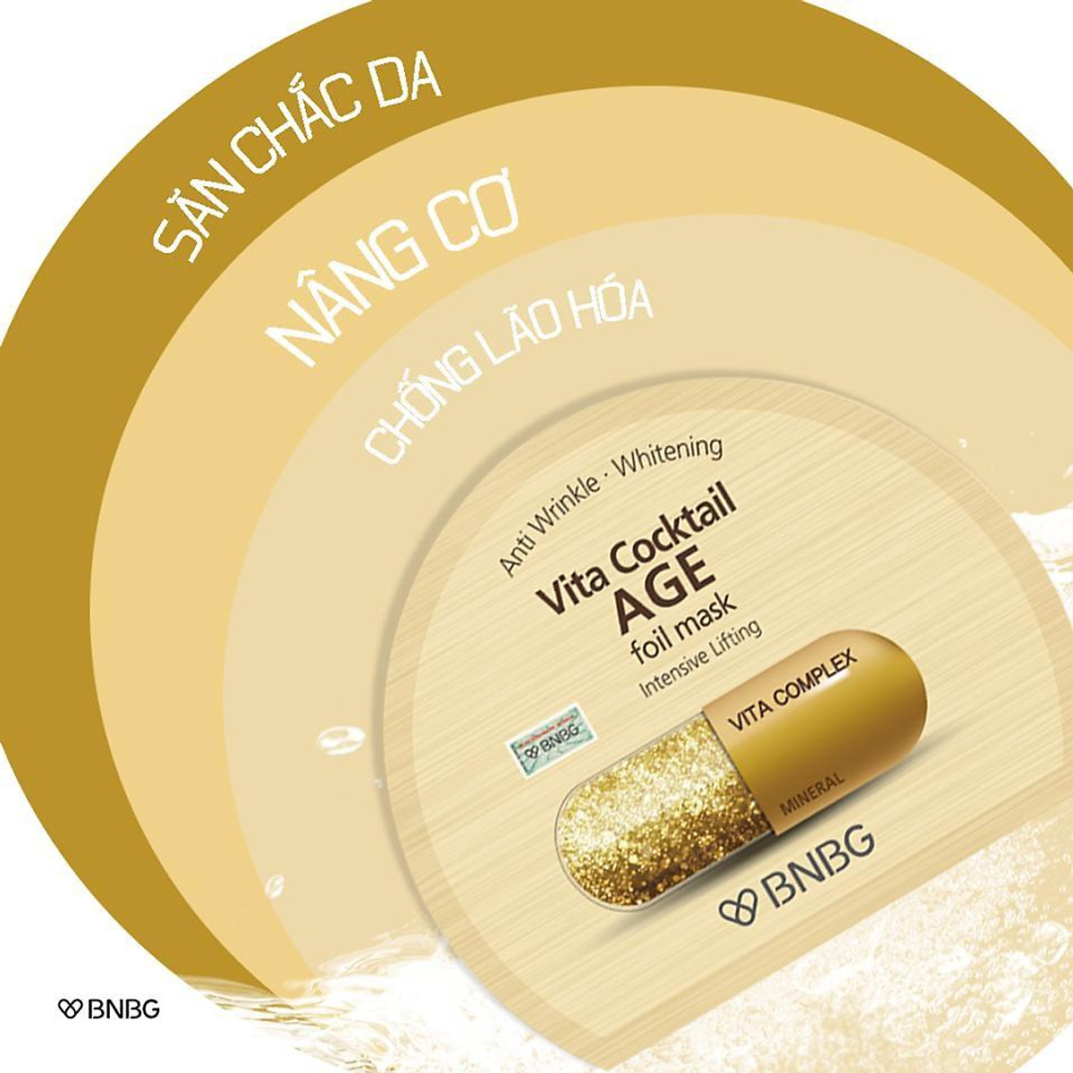 Combo 5 Mặt nạ dưỡng da giúp nâng cơ, chống lão hóa BNBG Vita Cocktail Age  Foil Mask - Intensive Lifting 30ml x 5 | Tiki