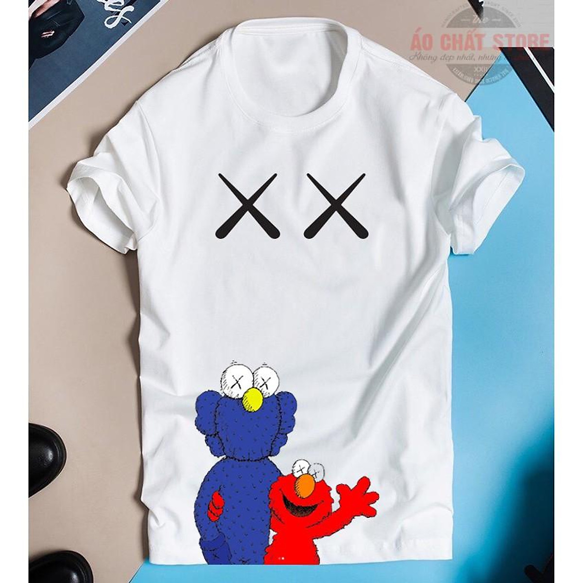 Áo trắng Kaws Monotone V4 BFF form Oversize