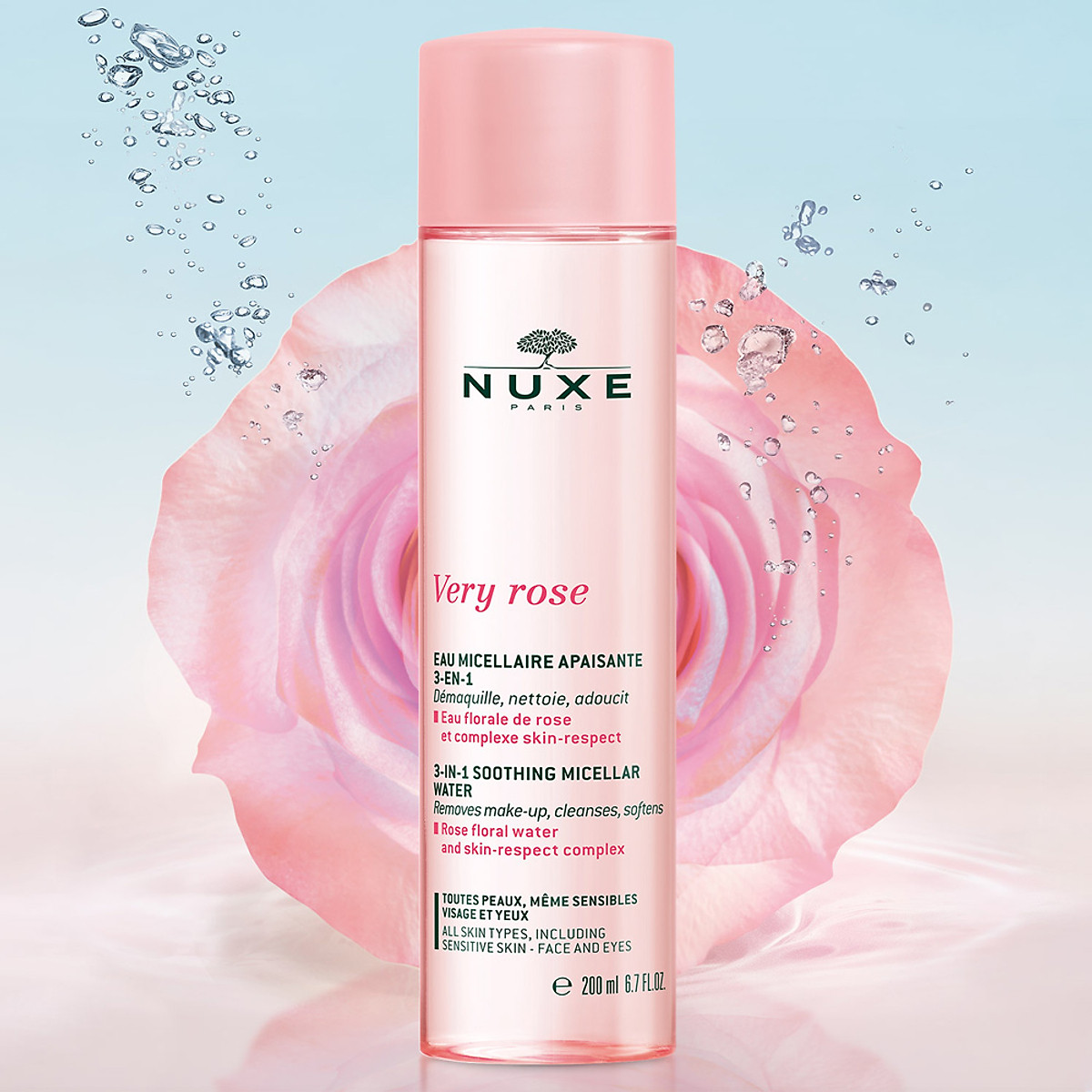 Nước Tẩy Trang Chiết Xuất Hoa Hồng Nuxe Very Rose 3-In-1 Soothing Micellar Water 200ml