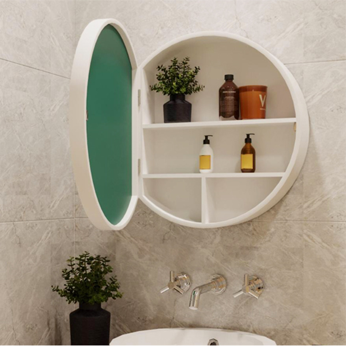 Tủ gương tròn treo tường phòng tắm NT05 là một sản phẩm tuyệt vời để giúp tăng thêm vẻ đẹp của căn phòng tắm của bạn. Tủ gương này được thiết kế nhỏ gọn, dễ dàng lắp đặt và đặc biệt là rất thẩm mỹ. Đây là sự lựa chọn hoàn hảo cho những ai yêu thích vẻ đẹp đơn giản và sang trọng. Hãy đến với chúng tôi để sở hữu ngay sản phẩm này.