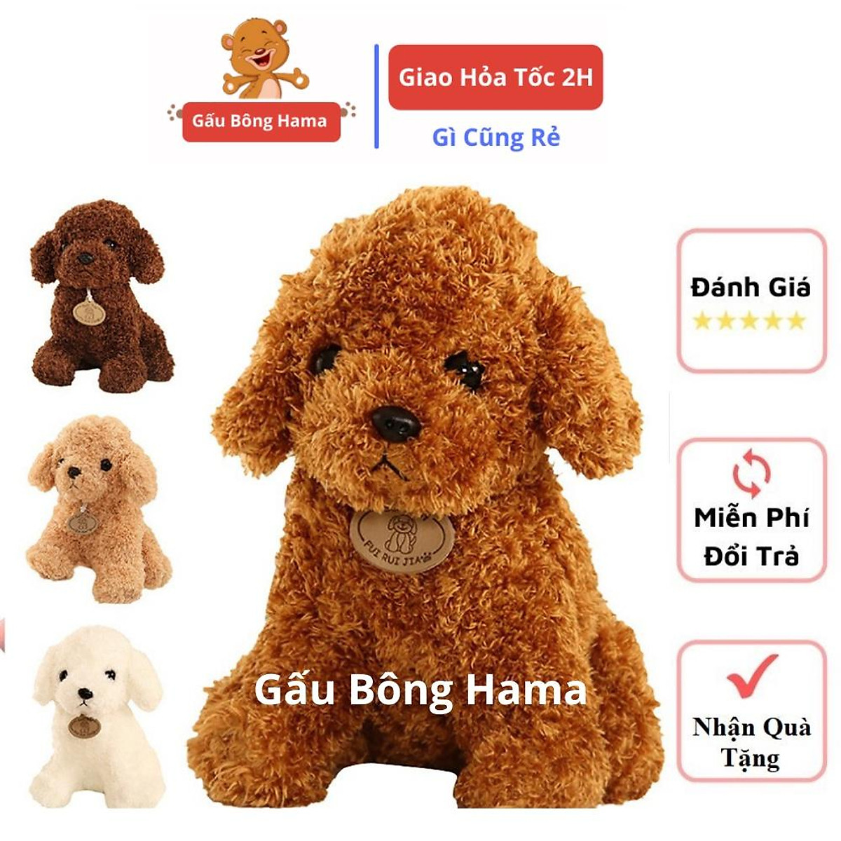 Chó Bông Poodle Lông Xù | Gấu Bông Chất Lượng Cao - Thú bông