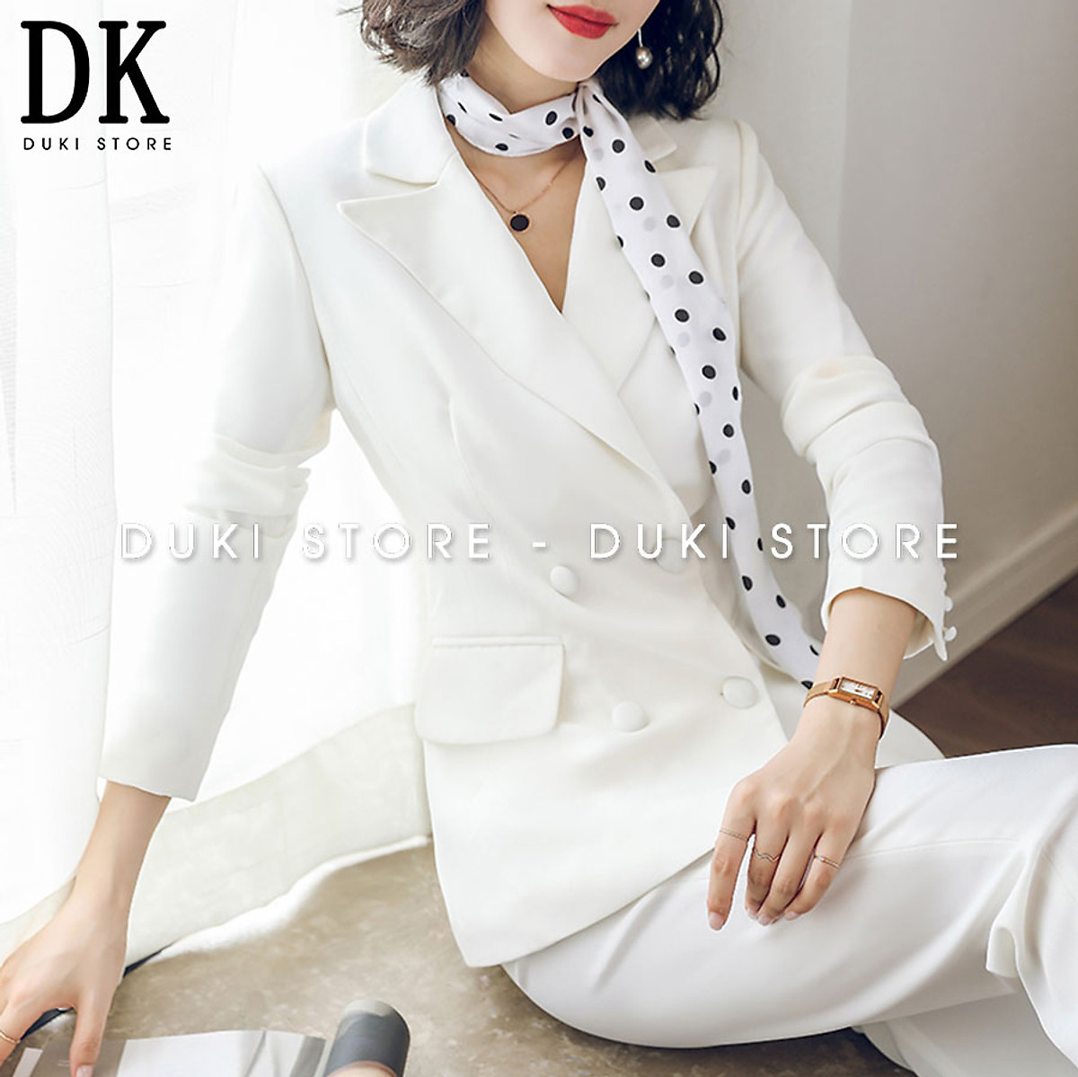 Set Bộ Vest Nữ Sọc Caro Tay Dài  TF113  Tiên Fashion