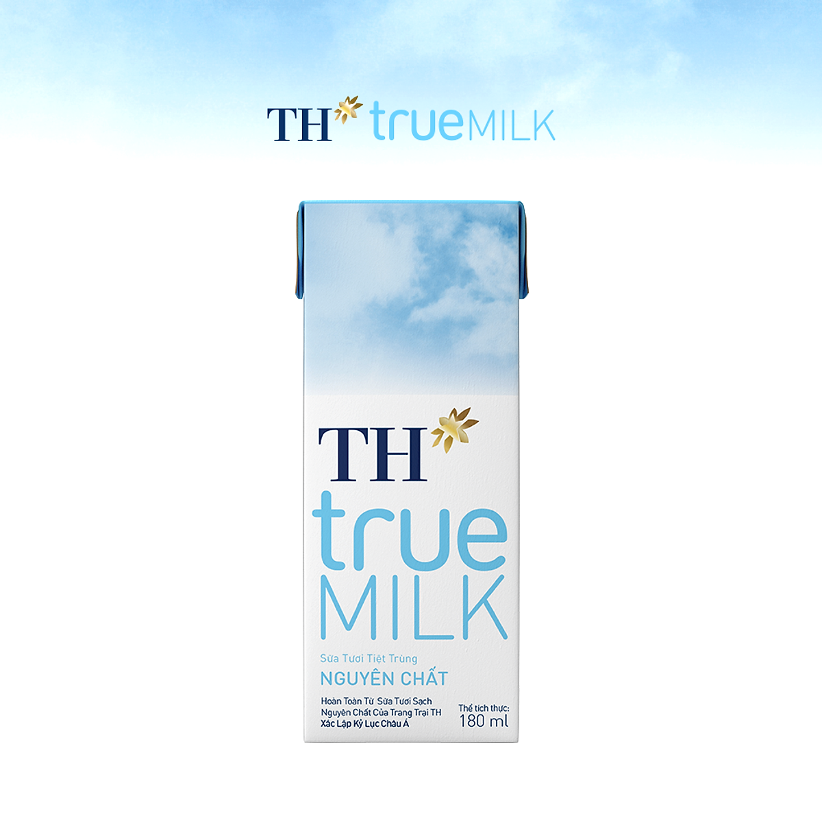 Thùng 48 hộp sữa tươi tiệt trùng TH true MILK nguyên chất 180 ml (180 ml x 48)