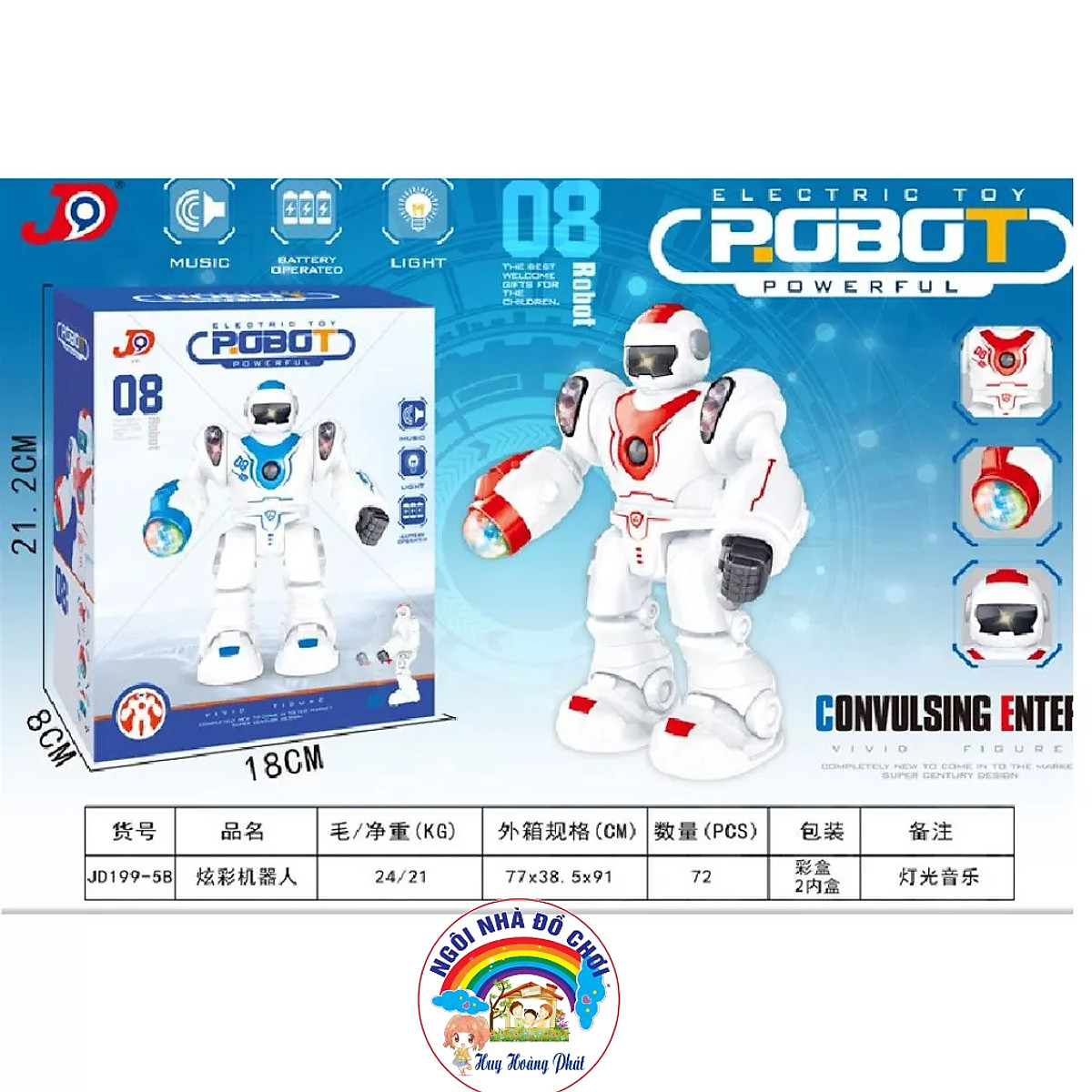 Đồ chơi Robot phi hành gia, có đèn flash phát sáng, phát nhạc, nhảy múa vui nhộn và có thể bước đi